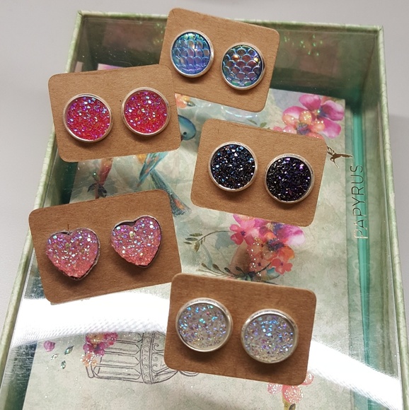 Jewelry - All druzy earrings 2 for $20 💖